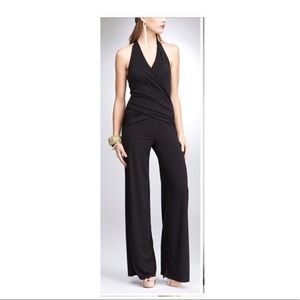 New! Bebe Crossover Halter Jumpsuit Black Small